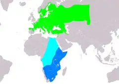 Distribución de Lanius collurio