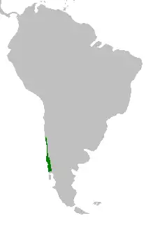 Área de distribución de Lapageria rosea