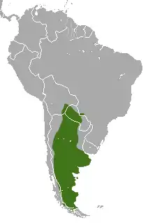 Distribución del armadillo peludo