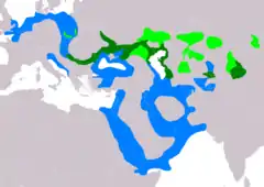 Distribución de Larus cachinnans