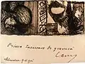 Mi primer intento de grabado, ex libris de 1901