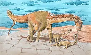 Reconstrucción de Lavocatisaurus. Ilustración de Gabriel Lio.