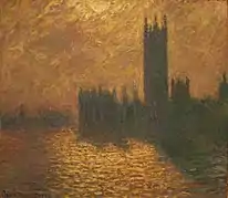 Los edificios del Parlamento de Londres por  Claude Monet