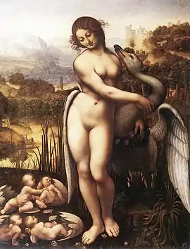 Leda llamada Salisbury, copia atribuida a Cesare da Sesto, 1515-1520. Óleo sobre lienzo, Wilton House, Salisbury.