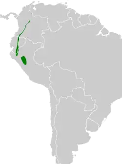 Distribución geográfica del saltarín lomiazul.