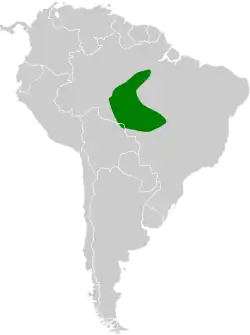 Distribución geográfica del saltarín coronialbo.