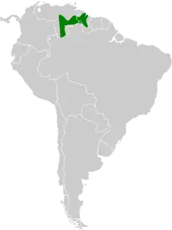 Distribución geográfica del saltarín ventrinaranja.