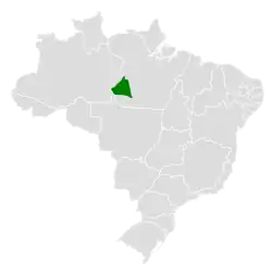 Distribución geográfica del saltarín coronidorado.