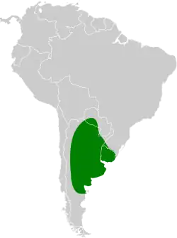 Distribución geográfica del coludito copetón.