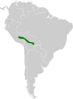 Distribución geográfica del orejero ventriblanco.