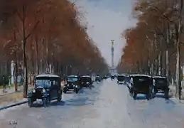 Tiergartenallee mit Siegessäule, 1925