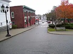 Leyden Street, vista desde la Primera Iglesia Parroquial en Plymouth.