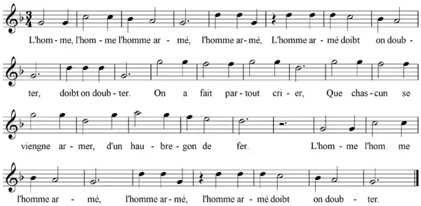 The tune "L'homme armé"