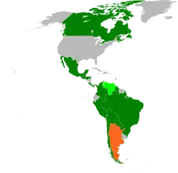      Venezuela      Países miembros      Países miembros retirados