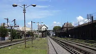 El apeadero Talleres de Liniers, visto desde el este