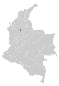 Distribución geográfica del arrierito antioqueño.