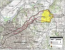 Map of the Little Blue River battlefield