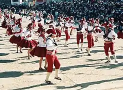 Danzantes de la Llamerada en el Carnaval de Oruro de 1993