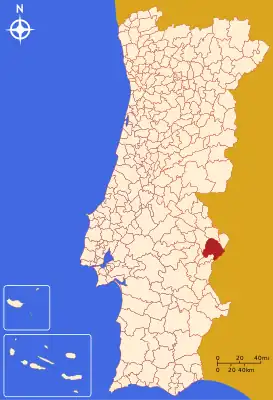 Ubicación de Elvas y el Museo en Portugal