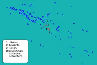 Localización Islas Dos Grupos en las Tuamotu