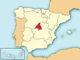 Localización de la Comunidad de Madrid