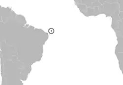 Distribución geográfica del vireo de Noronha.