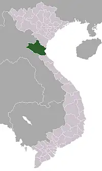 Ubicación de la provincia vietnamita de Nghệ An, lugar donde existen poblaciones de Muntiacus puhoatensis.