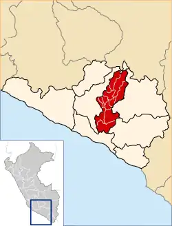 Localización de la provincia Castilla en la región de Arequipa