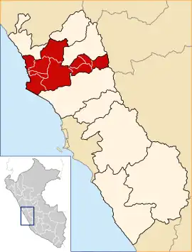 Provincia de Huaura en el departamento de Lima