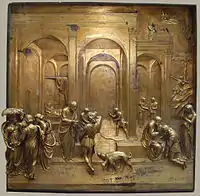 Lorenzo Ghiberti, Esaú y Jacob en las Puertas del Paraíso.