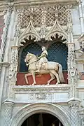 Luis XII en el castillo de Blois (las patas del caballo están en la posición denominada à l'amble').