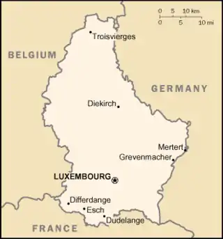 Mapa de Luxemburgo