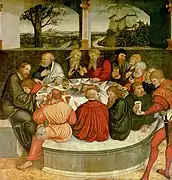 Lucas Cranach el Viejo, 1547 (panel central del retablo de la Iglesia de Santa María de Wittenberg, Alemania).