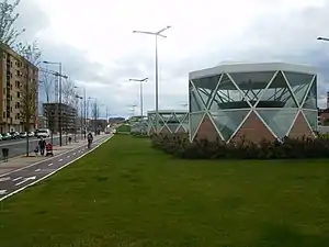 Visión de los lucernarios de la estación de Logroño