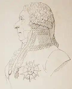 Dibujo del busto de Jean-Baptiste Lynch. 1815