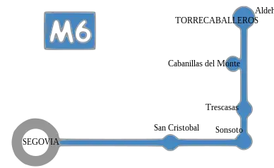 Línea M6, una de las dos que pasan por Trescasas