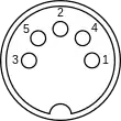 Diagram of a MIDI connector