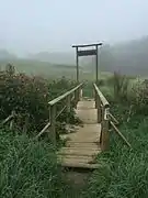 El puente Hubert Brücke que utiliza el camino para cruzar un arroyo.