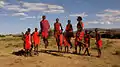 Danza ritual masai, en la que los jóvenes varones saltan lo más alto posible.