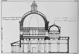 Sección de la iglesia de Francesco Ronzani