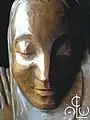 Madonna au Sourire (detalle) de CC van Asch van Wijck, escultura en madera