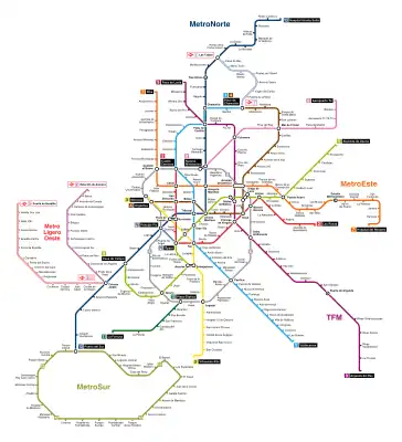 Plano de estaciones del metro.