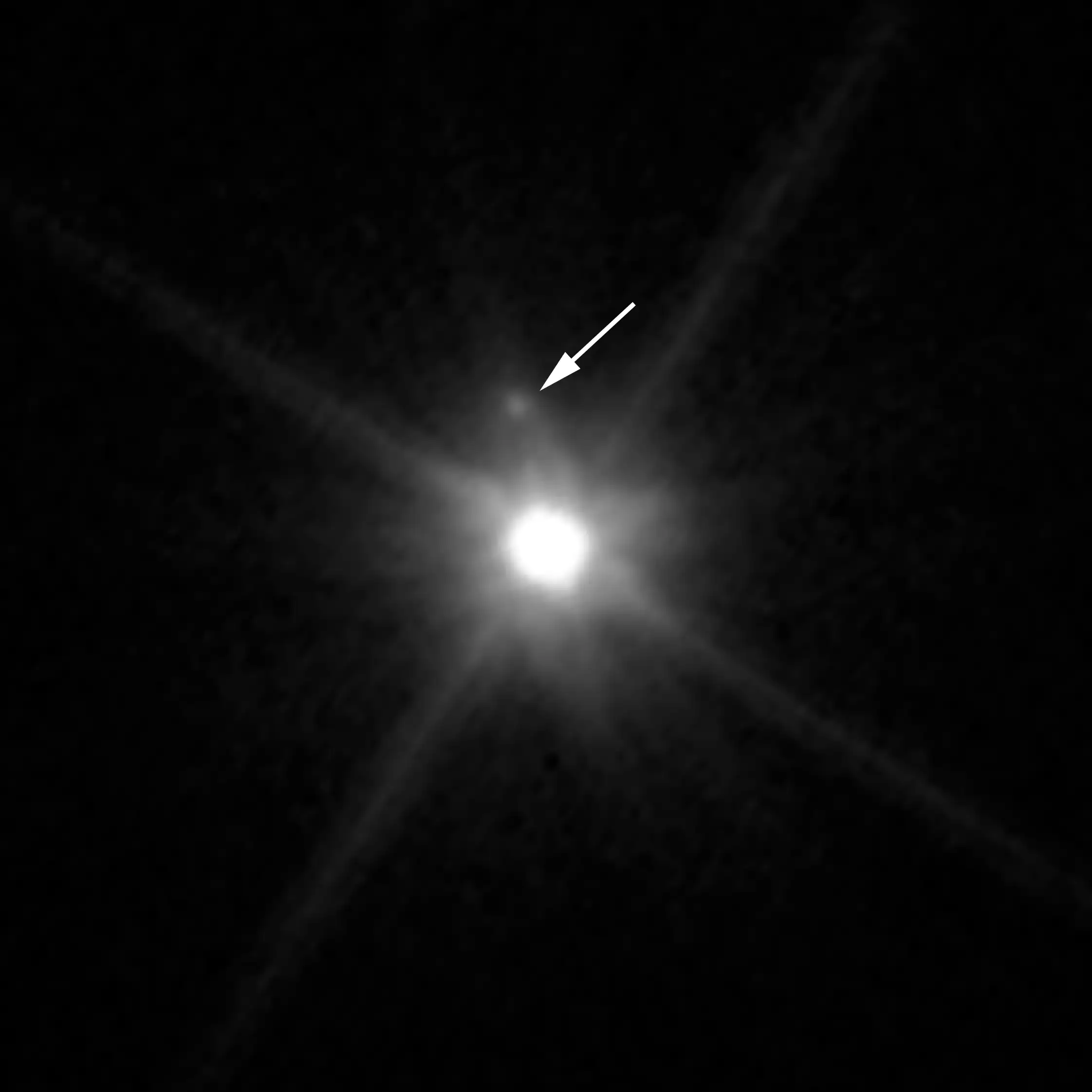 Makemake moon Hubble image with legend (cropped)