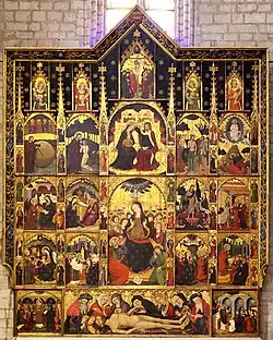 Retablo del Espíritu Santo (1394) de Pere Serra, altar mayor de la basílica de Santa María de Manresa