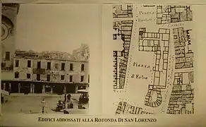 Planimetria antes de la demolición de los edificios que encubrían la rotonda