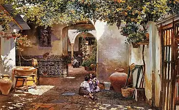 Patio con niños (1906)