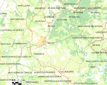 Mapa de la comuna Millau