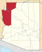 Mapa de Arizona con la ubicación del condado de Mohave