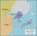 Asia Oriental desde el 698 hasta principios del siglo VIII.