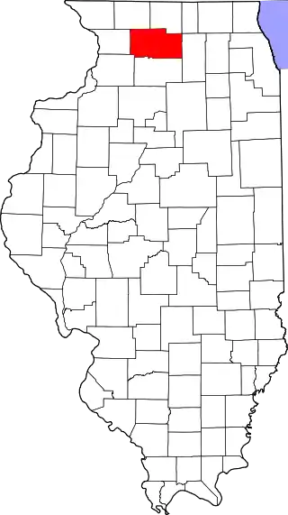 Mapa de Illinois con la ubicación del condado de Ogle